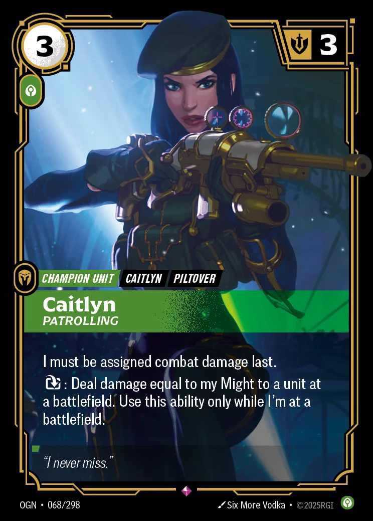 Caitlyn, Patrolling