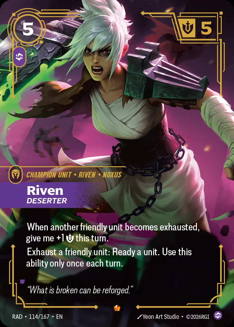 Riven, Deserter